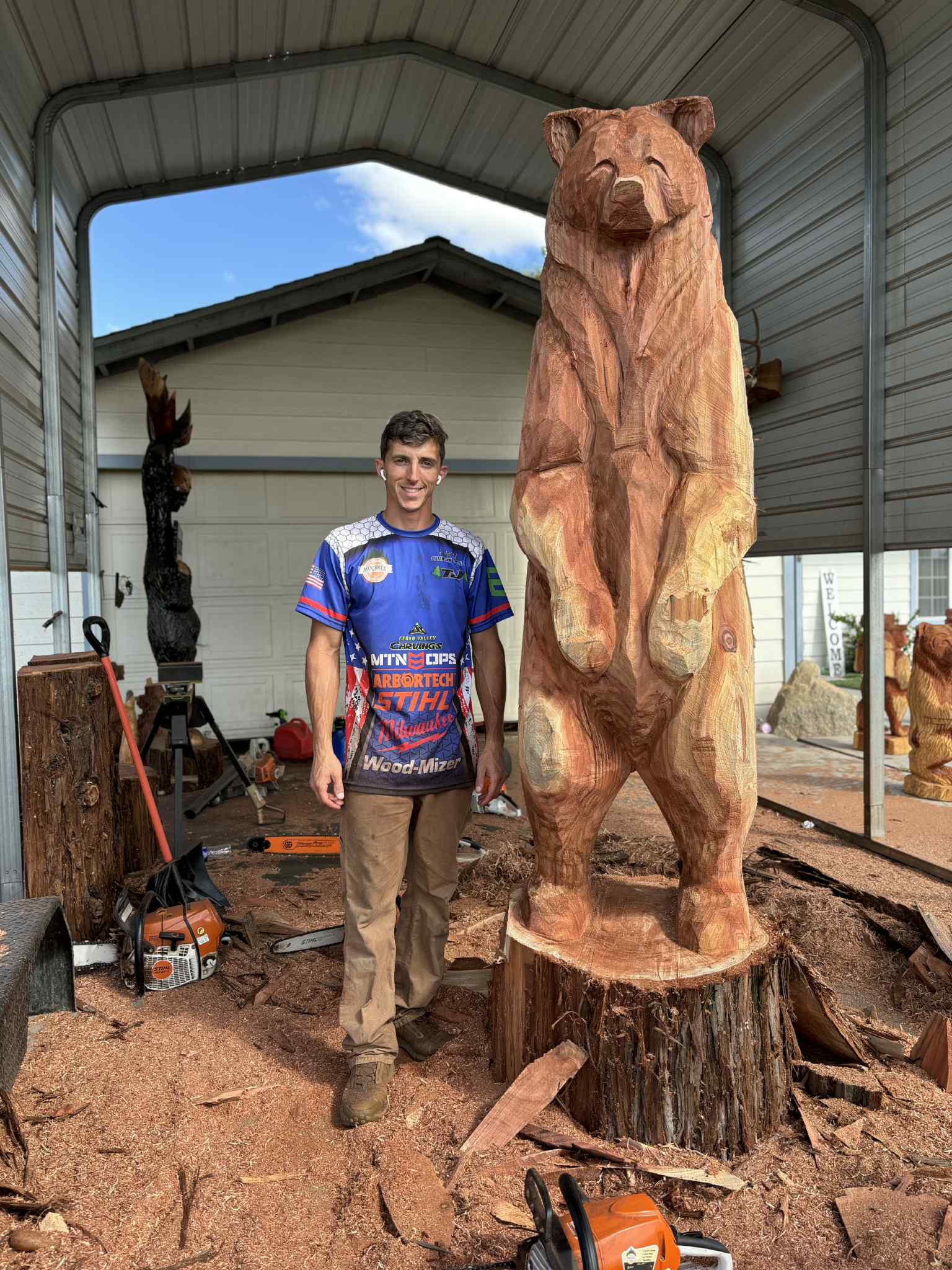 Custom carved bear
