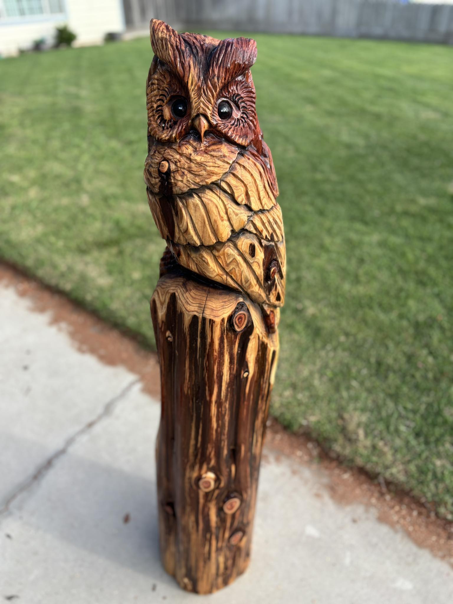 Custom carved bird of prey