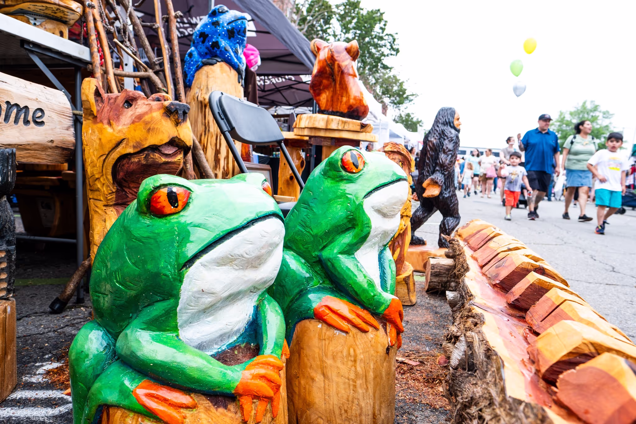 Custom carved frogs