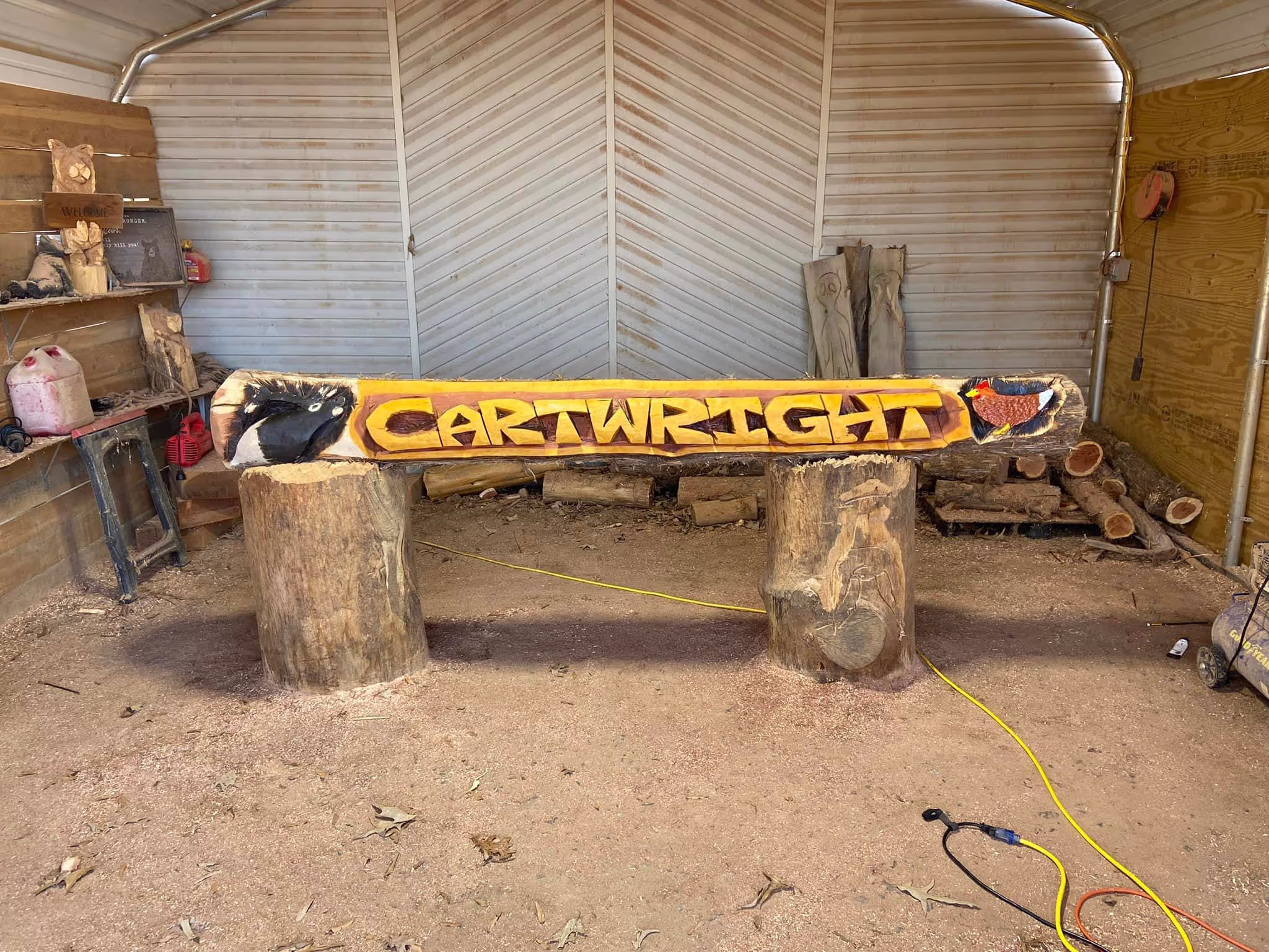 Custom carved name log, personalized wood gift